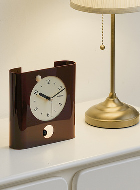 WOZOOM屋准桌面摆件时钟摆台式座钟创意艺术钟表客厅家居装饰品