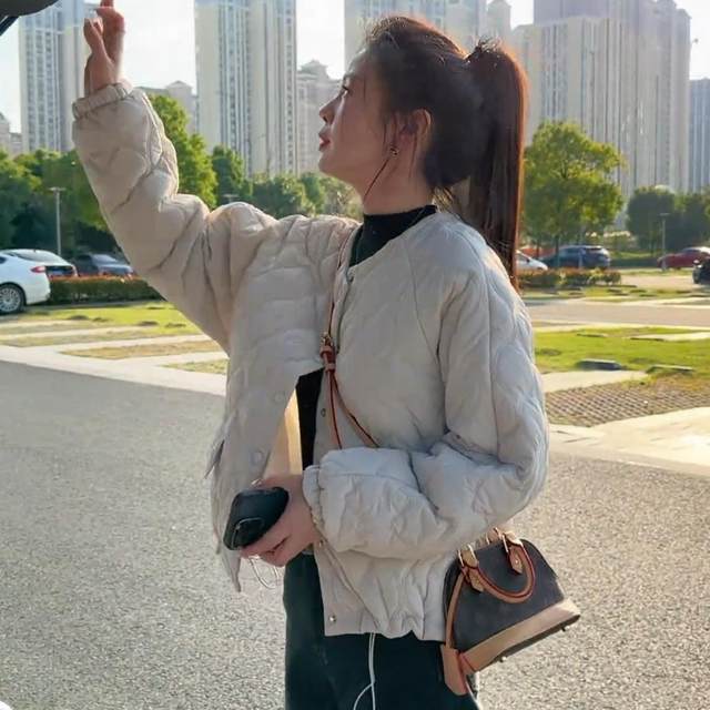 Solid color simple and versatile loose casual cotton jacket