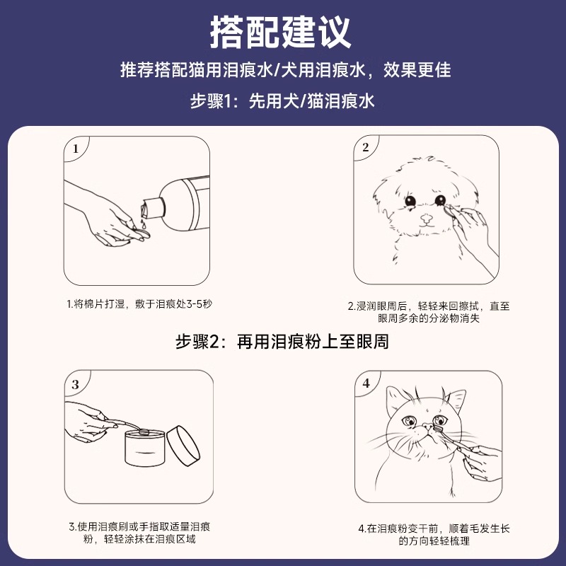 美国EyeEnvy去泪痕粉天使眼宠物狗狗比熊擦眼睛神器猫咪去除液消 - 图3