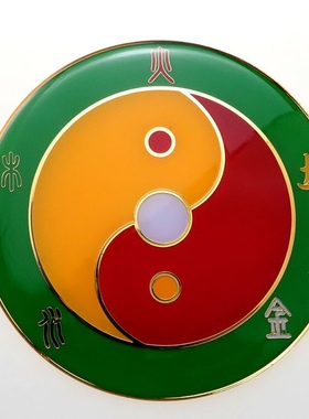 黄铜八公分金木水火土五行八卦万字福太极八卦补角墙贴摆件烤漆