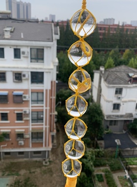 水晶球挂件九星连珠家宅店铺吉祥物水晶球编织挂件玄关挂件