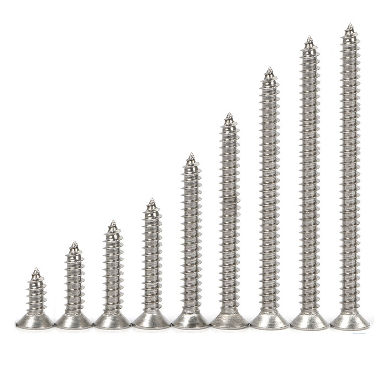 M3.5M4M5称斤正宗不锈钢螺丝钉平头沉头自攻螺丝钉防腐十字木螺钉