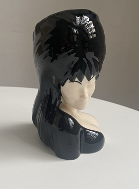 哥特风暗黑女王艾薇拉烛台个性陶瓷桌面摆件创意花瓶水培花插搞怪