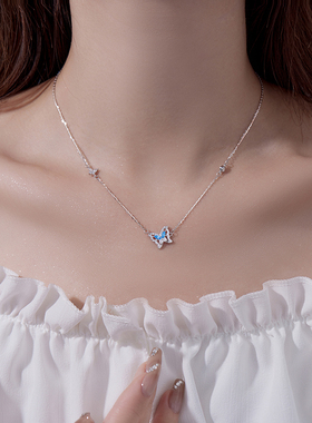 【S925银】蓝色蝴蝶项链