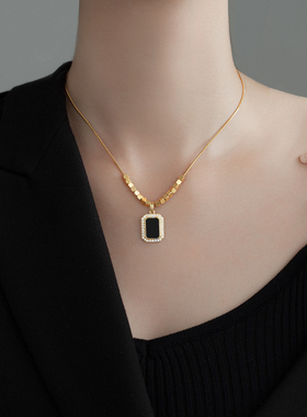 高级感方块项链女新款2025新款