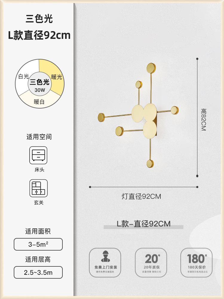 灯魅床头灯壁灯装饰画洗墙灯客厅楼梯电视背景墙过道灯具现代简约