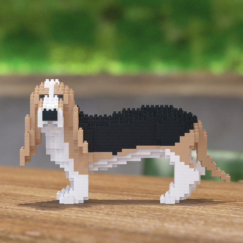 JEKCA积卡仿真巴吉度猎犬微颗粒拼插积木 礼品摆件宠物用品玩具 - 图0