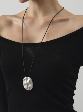 欧美风夸张几何蛋面项链