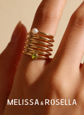 小众原创轻奢弹簧不规则戒指