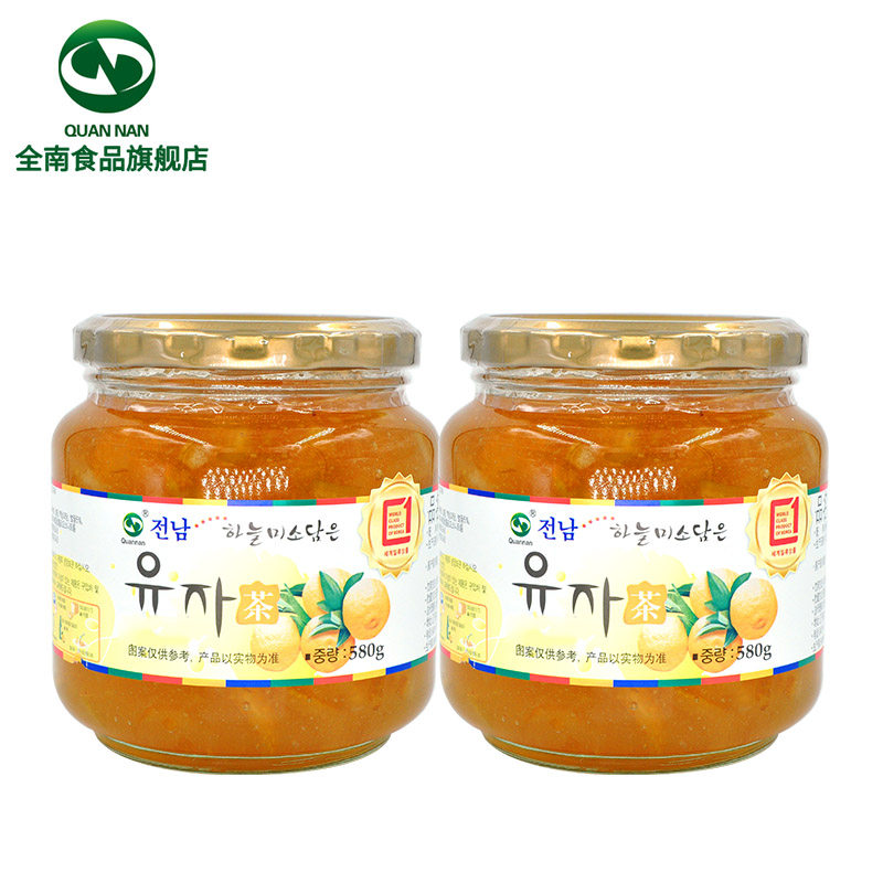 【全南旗舰店】韩国进口全南580g果酱 quannan食品蜂蜜果味茶
