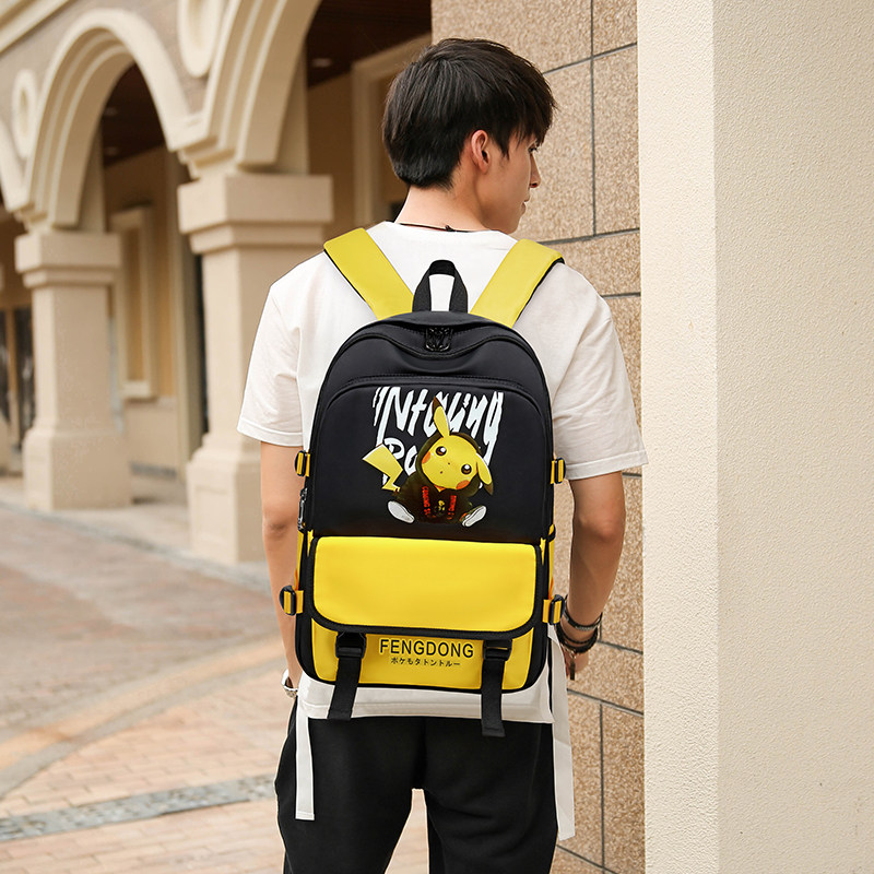 皮卡丘小学生时尚潮流高中女双肩包 绅狐双肩背包