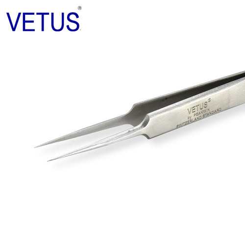 VETUS 高精密镊子ST-14（110mm）302不锈钢防磁防酸镊子 钟表维修 - 图2
