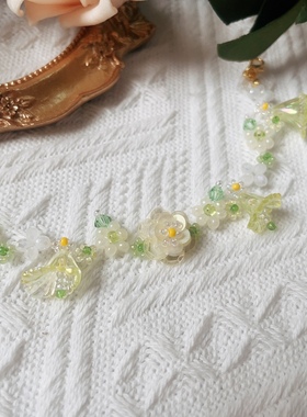 【温柔絮语】原创森系手链少女感甜美花草饰品手工串珠DIY材料包