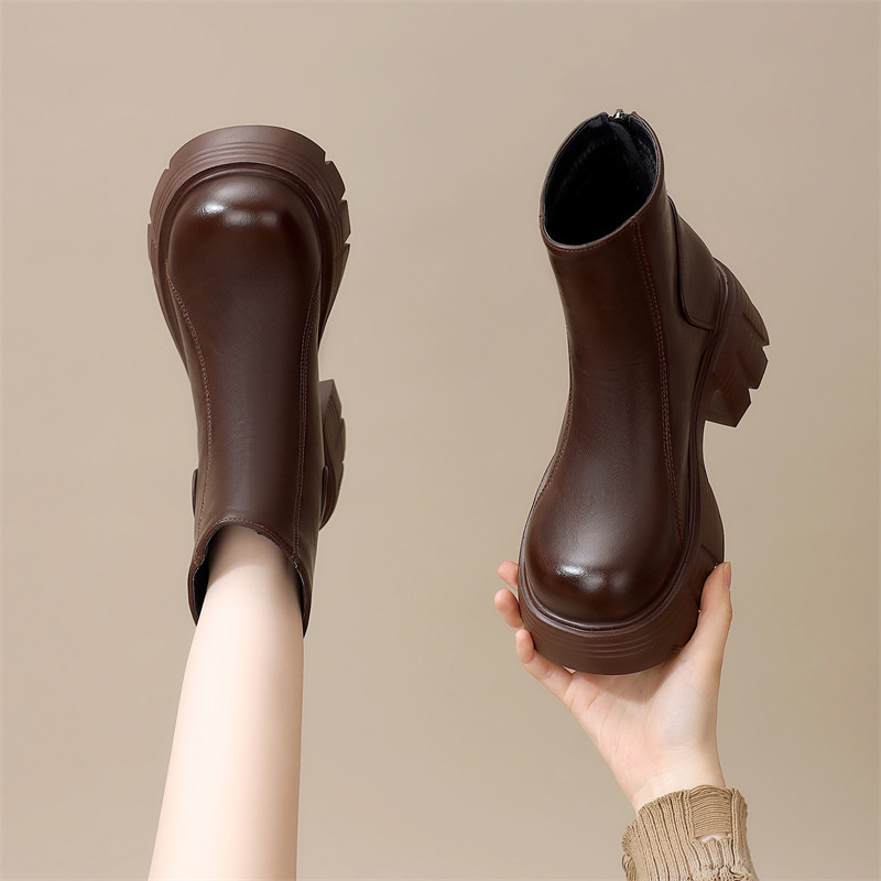 厚底切尔西马丁靴女款春秋靴子女2025新款爆款秋冬季女鞋加绒短靴,淘宝优惠券,粉丝福利购,淘宝优惠卷