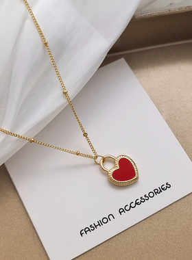 韩国气质简约双面设计爱心项链