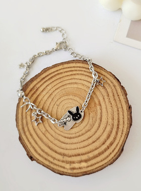 韩版少女蝴蝶爱心手链闺蜜