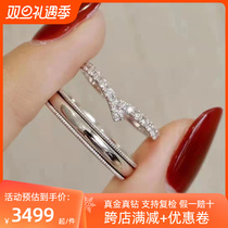 PT950 Platinum Round Diamond Ring Wedding men and women couples Diamond to ring with ring custom 18K gold