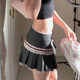Weekeep French ballet Bald color striped bow stitching half -body skirt female niche lace pleated skirt