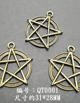 diy五角星天使串珠10个/包青铜