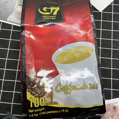 越南中原G7咖啡中文版1600g100条x16克浓香型三合一速溶原装进口 - 图1