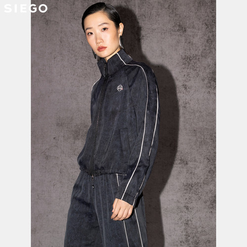 Siego西蔻仿醋酸撞色边柔软亲肤运动风外套64528503 - 图0