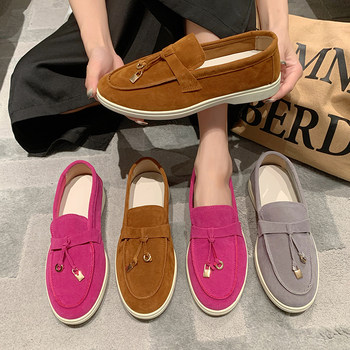 ເກີບແມ່ຍິງຂະຫນາດໃຫຍ່ 41 flat casual summer one-step Internet celebrity loafers ເກີບຖົ່ວເຫຼືອງ, ຖົ່ວຂະຫນາດນ້ອຍທີ່ມີກິ່ນຫອມຂອງແມ່ຍິງ sole versatility