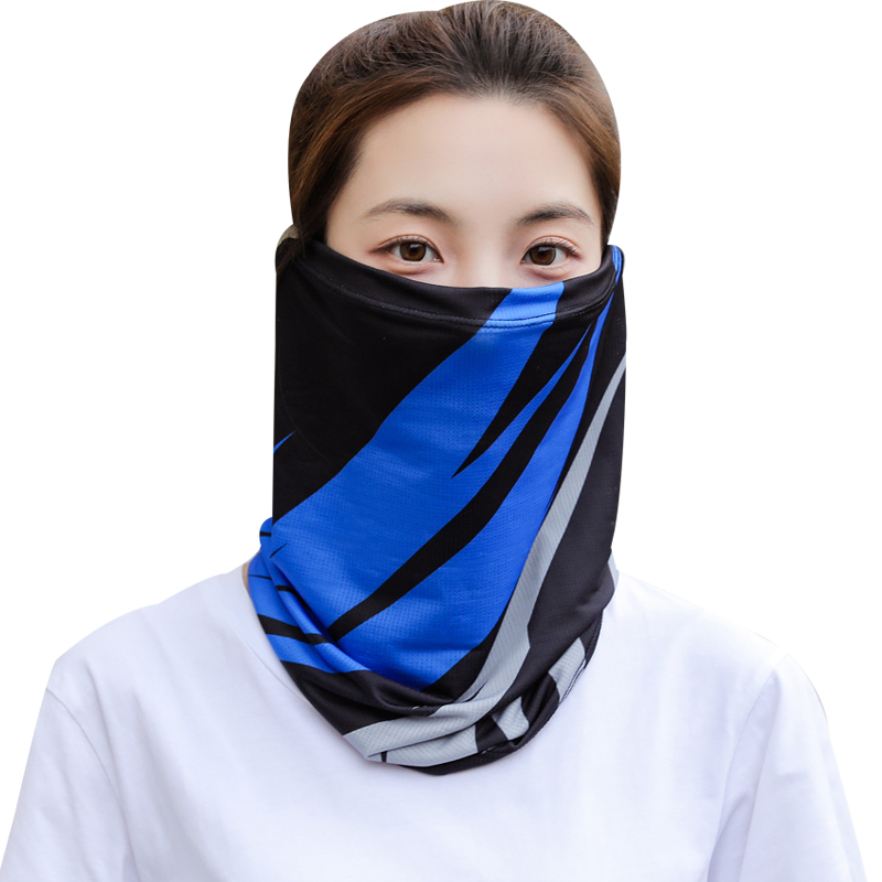 防晒面罩男女冰丝骑行摩托车面巾脸罩夏季女户外遮全脸口罩遮脖子 - 图0