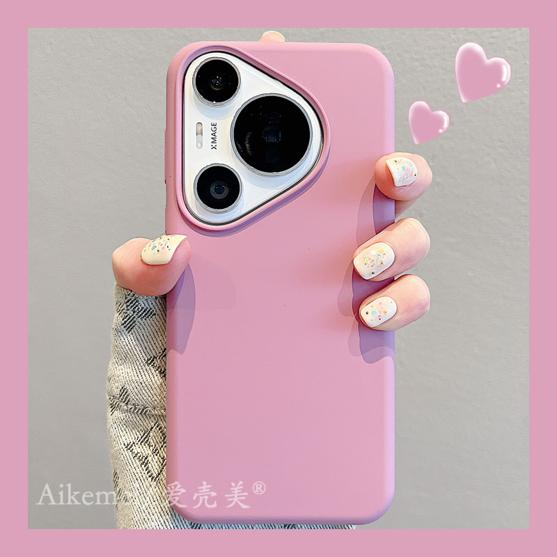 适用华为pura70pro+新款手机壳pura70/p60/p50pro荣耀100液态硅胶magic6情侣x50简约纯色p40肤感nova12防摔女 - 图2