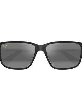 海外代购MauiJim男士太阳眼镜偏光防紫外线方形框黑色镜框