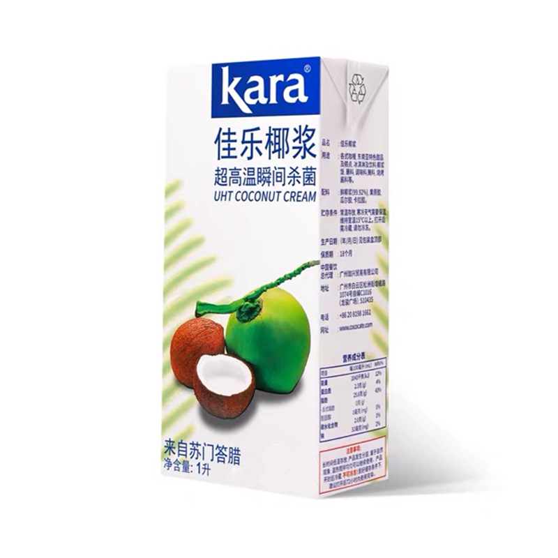 kara椰浆商用印尼进口佳乐纯正1L经典400ml 浓椰汁西米露椰奶整箱 - 图3