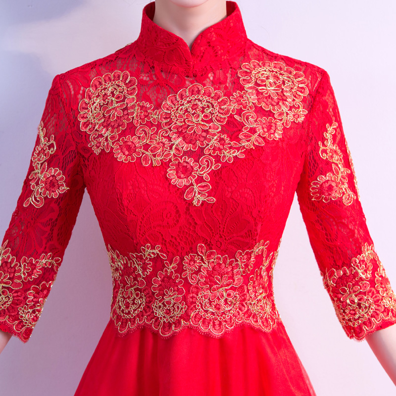 新娘2020秋季新款红色长袖晚礼服 柯妮芙礼服/晚装