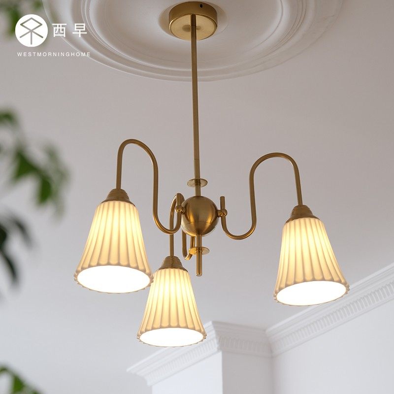 西早 artdeco中古现代简约陶瓷卧室吊灯 美式法式洋房客厅餐厅灯,淘宝优惠券,粉丝福利购,淘宝优惠卷