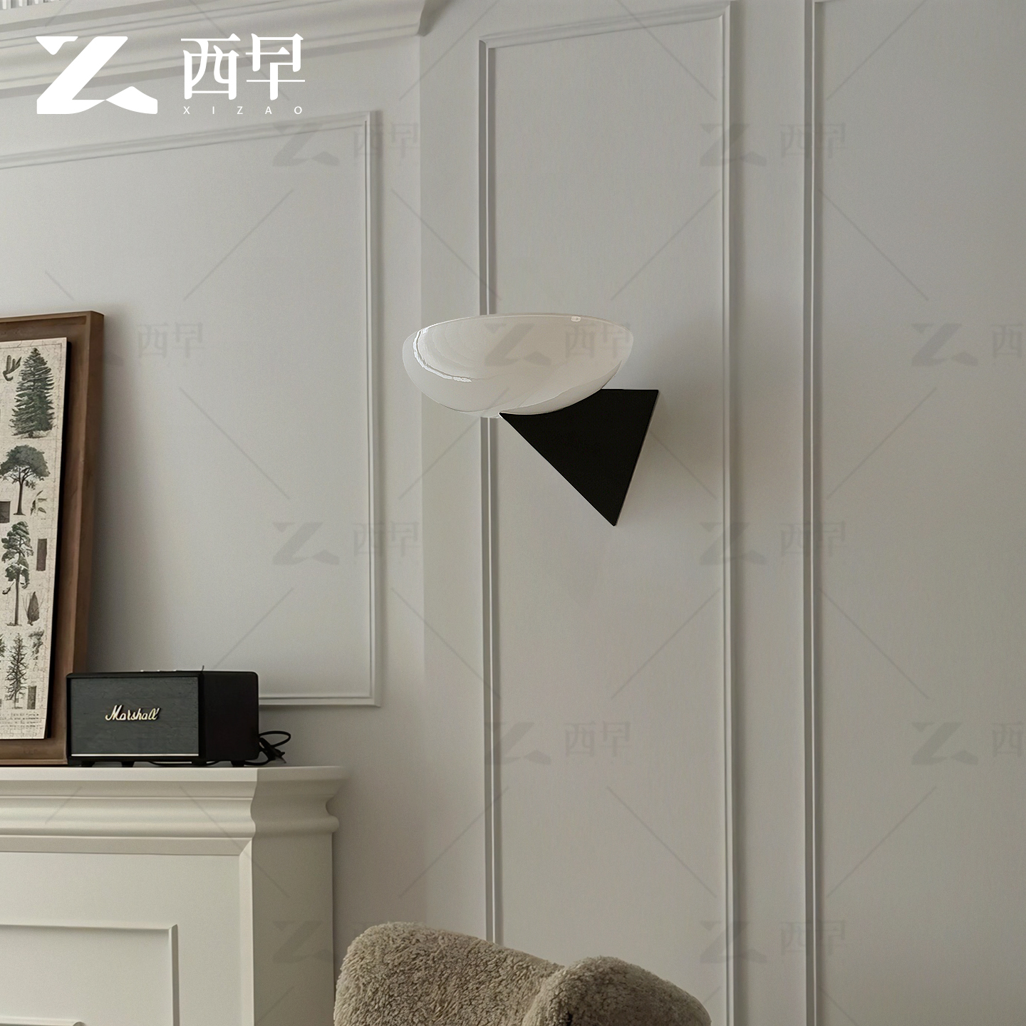 西早 法式中古设计师床头壁灯 包豪斯美式复古客厅餐厅走廊过道灯 - 图1