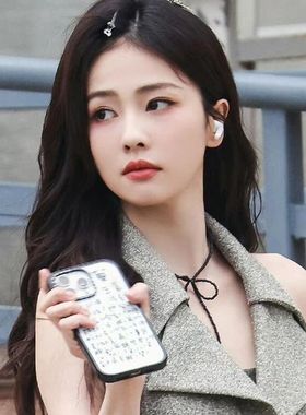 白鹿同款黑色串珠蝴蝶结项链2024爆款简约芭蕾风小众锁骨链颈链女