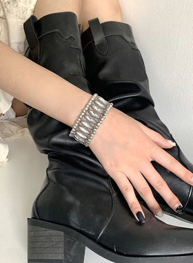 跨境热销个性复古镶树脂马眼弹力手链时尚简约手镯潮流复古饰品