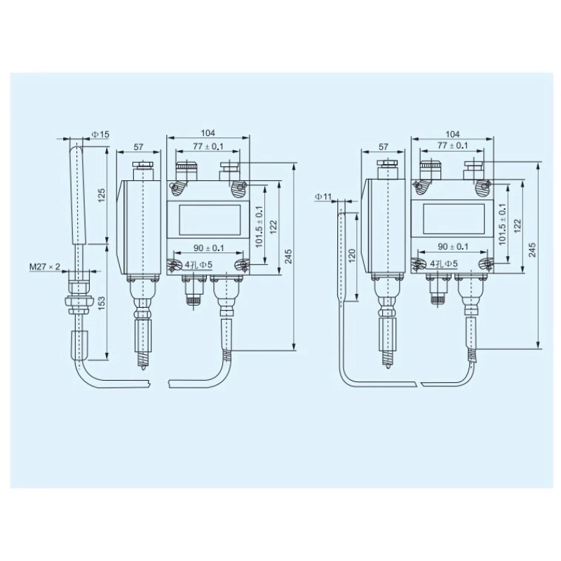 正品船用压力式温度控制器WTZK-50-C 铸铝壳线长5米银触点40-80度 - 图1