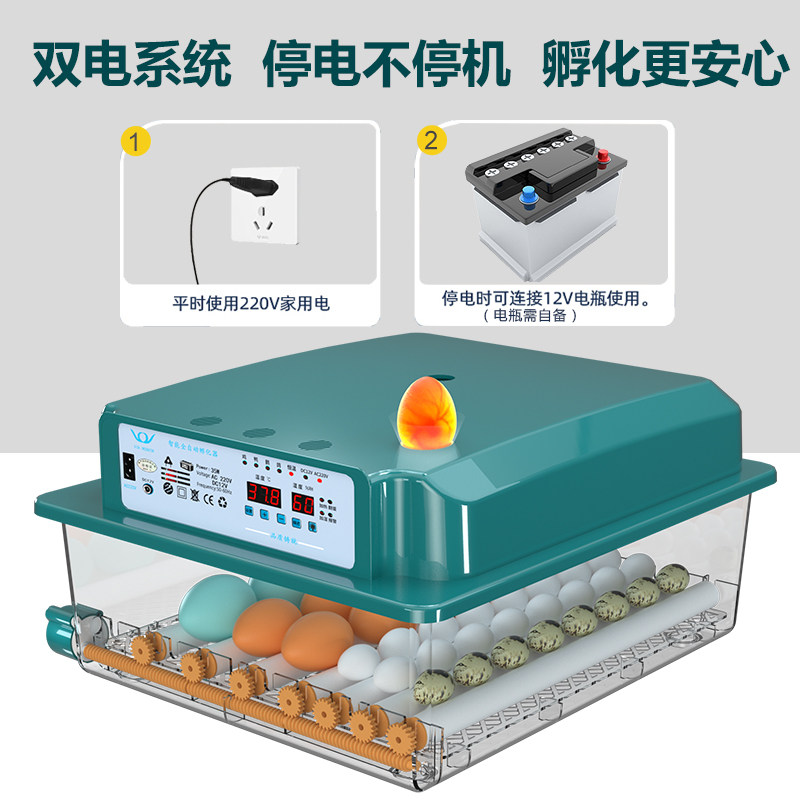 孵化器小型家用孵蛋器全自动智能孵化箱鸭鹅鸽子鹌鹑小鸡孵化机,淘宝优惠券,粉丝福利购,淘宝优惠卷