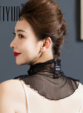 缇蕴四季女士内搭真丝网眼围脖套