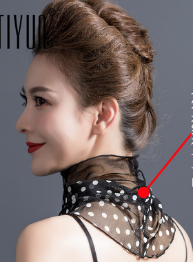 缇蕴春秋印花韩版真丝护颈围脖女