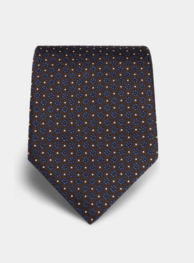 Suitsupply棕色花纹男士领带