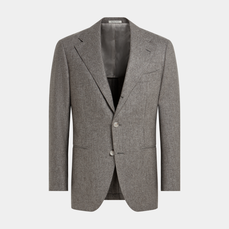 25秋冬新品SUITSUPPLY-Roma灰褐色羊毛法兰绒男士西装上衣,淘宝优惠券,粉丝福利购,淘宝优惠卷