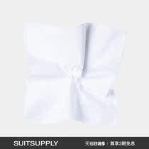 SUITSUPLY-WHITE COTTON MENS POCKET TOWELS