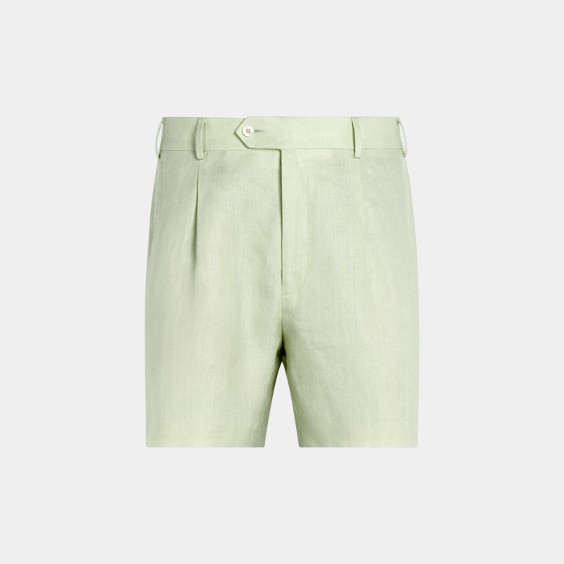 SUITSUPPLY夏季浅绿色亚麻清爽男士短裤直筒裤型,淘宝优惠券,粉丝福利购,淘宝优惠卷