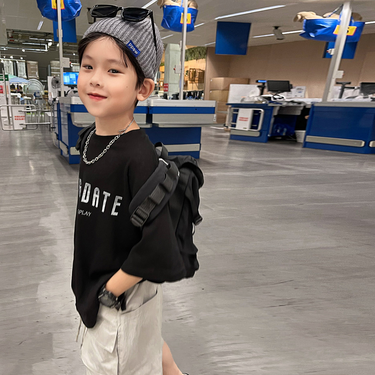 霖霖妈童装儿童英文T恤夏男童短袖上衣男宝宝半袖中大童圆领衣服,淘宝优惠券,粉丝福利购,淘宝优惠卷