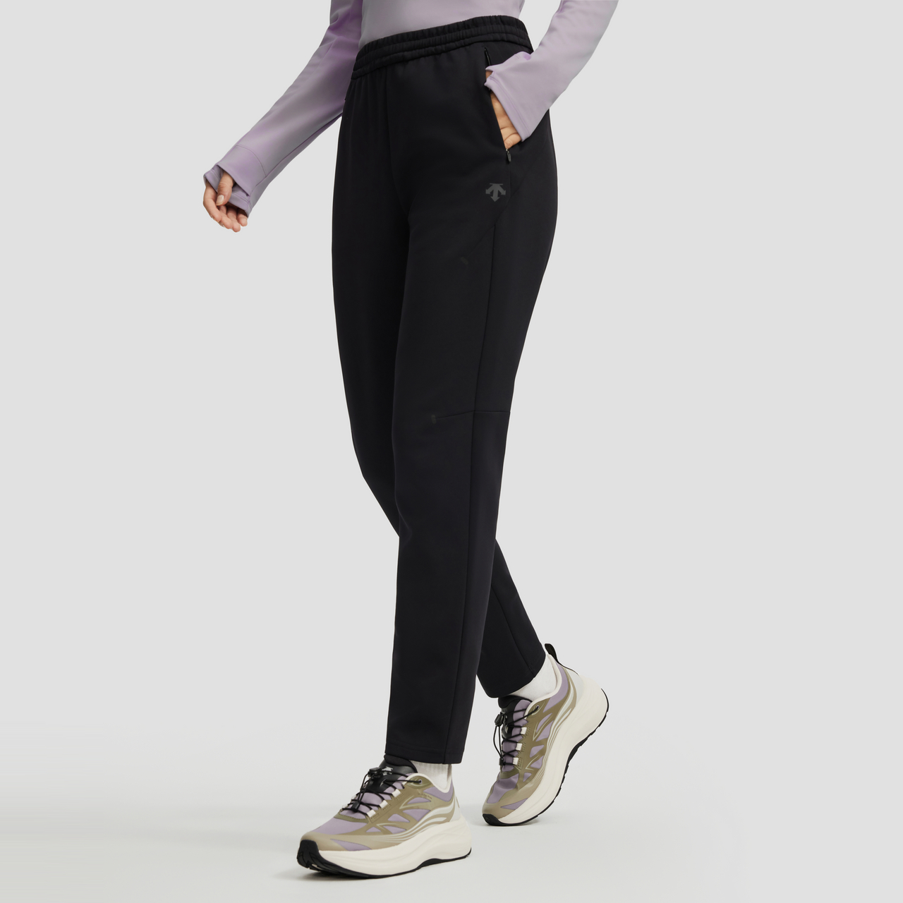 DESCENTE迪桑特WOMEN’S RUNNING系列吸湿速干女士针织运动长裤 - 图0