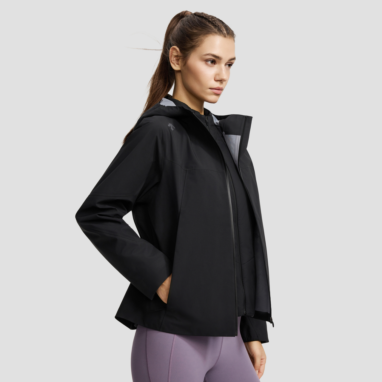 DESCENTE迪桑特F360防风防水透湿加棉内胆女士上衣两件套秋冬新品 - 图2