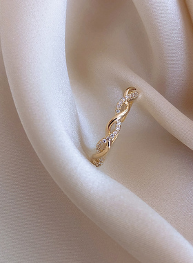 编织麻花开口戒指女时尚个性夸张