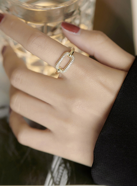 ins潮风不掉色小众设计开口戒指