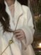White long woolen coat Korean style sweet