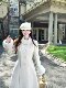 白里 留洋白月光 赫本风冬日氛围感收腰大裙摆大衣毛呢长款外套女